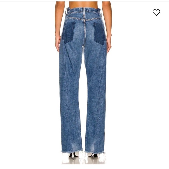 NWT EB Denim Split Hem OGs Vintage Blue 501 Up Cycled High Waist Jeans - Picture 6 of 16